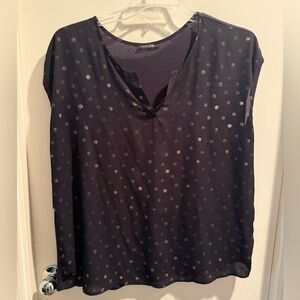 Papermoon Navy Polka Dot Women's Top
Copper toned metallic dots
